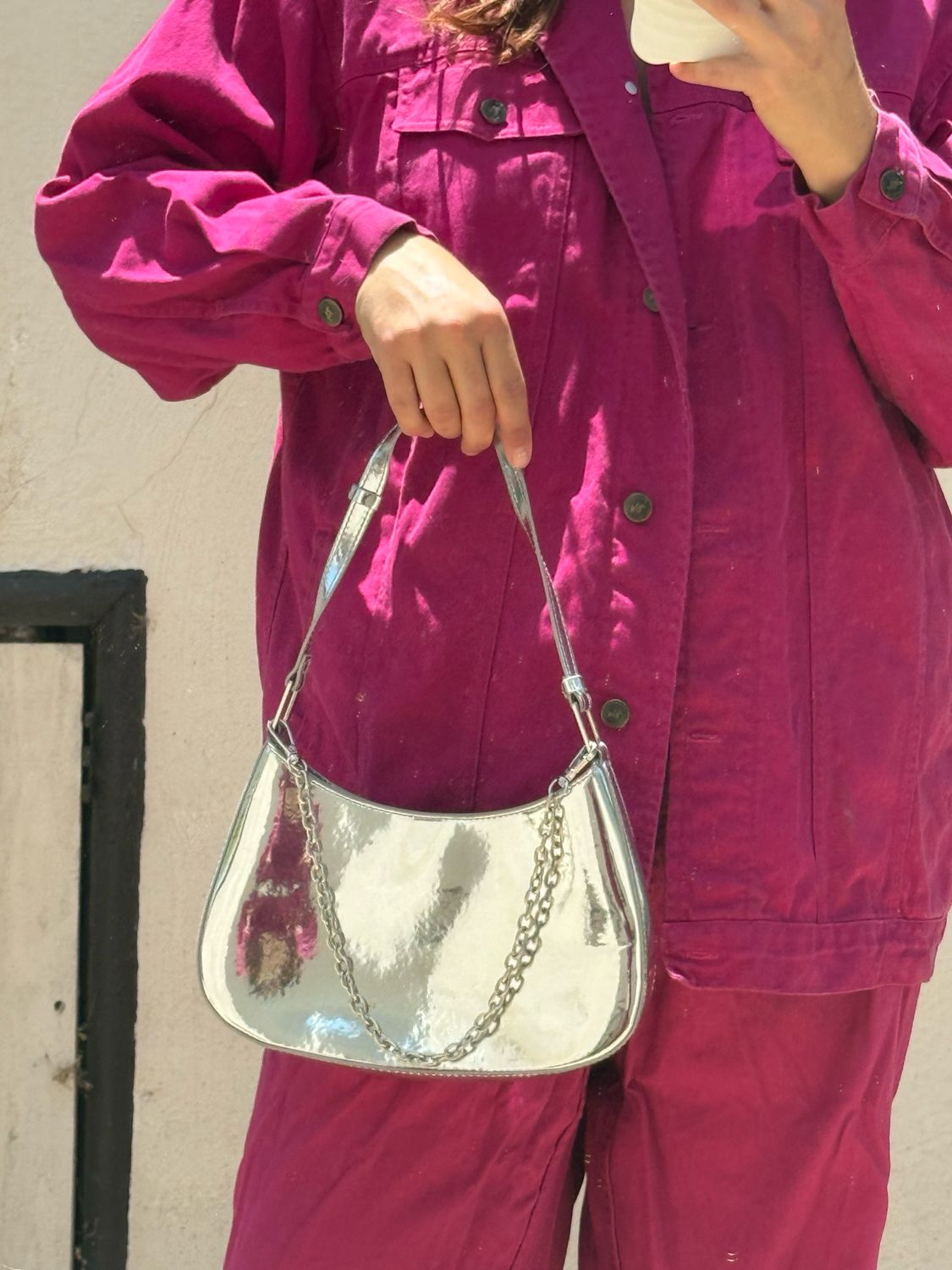 chrome shoulder bag