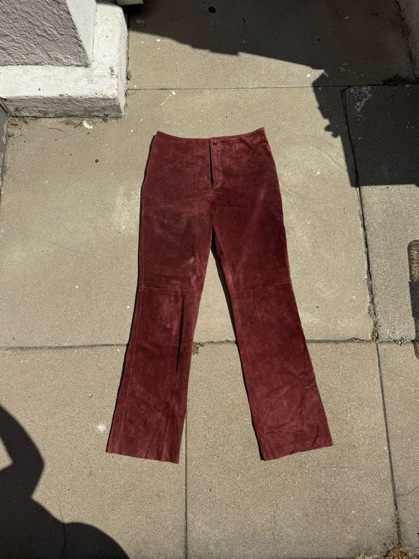 vintage y2k cherry cola suede pants