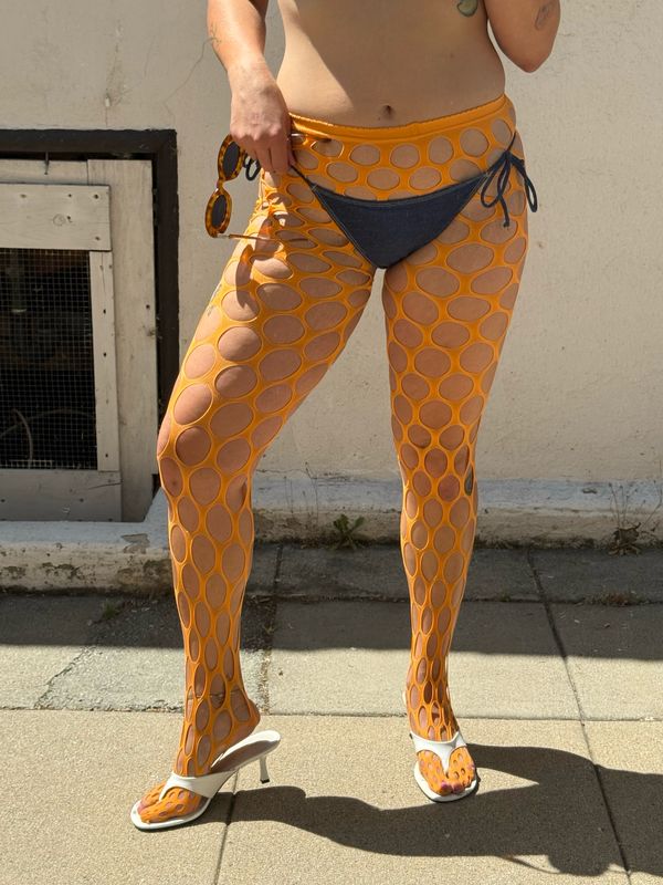 orange fishnets