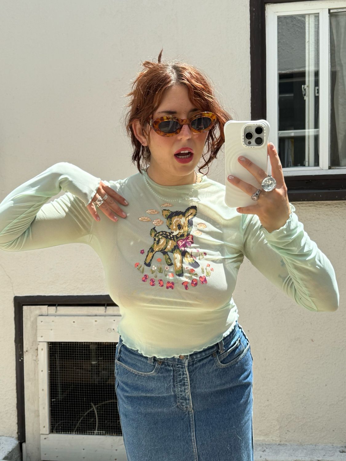 UO baby deer mesh top