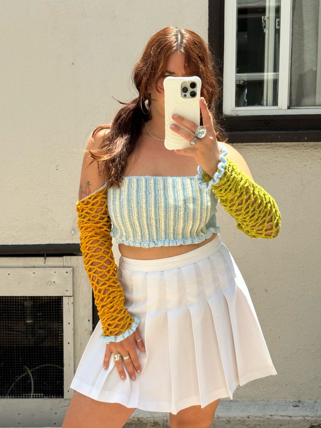 handmade knit crochet top