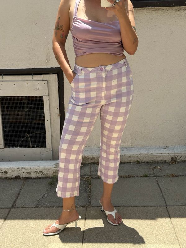 kawaii gingham capris