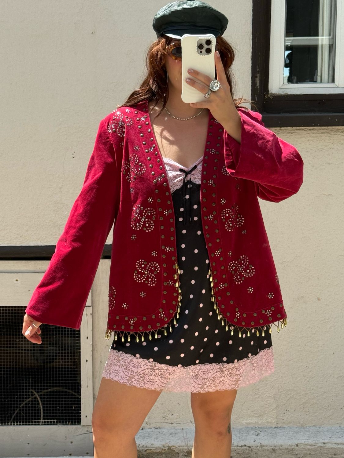 vintage studded beaded coat