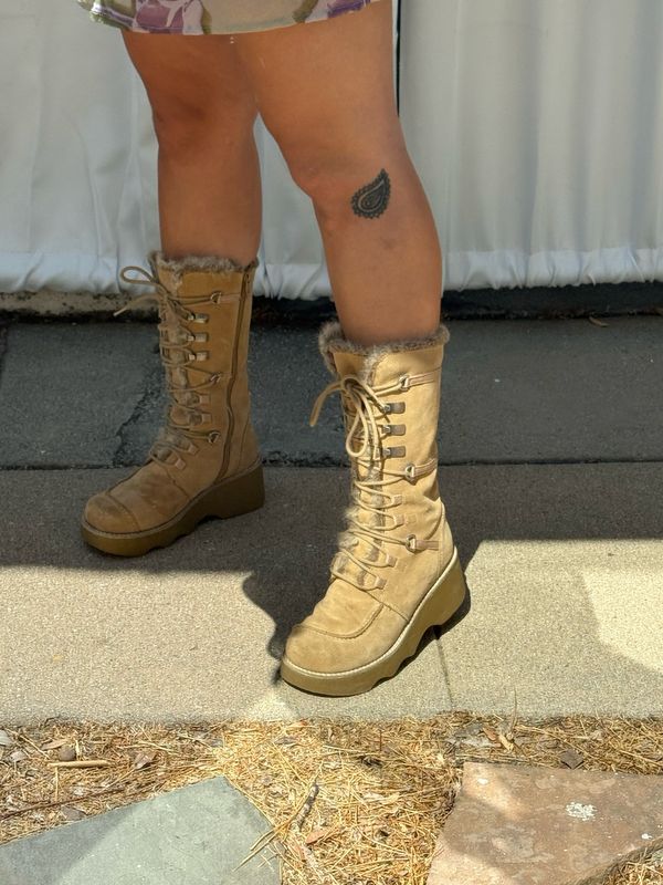 suede fur line suede boots