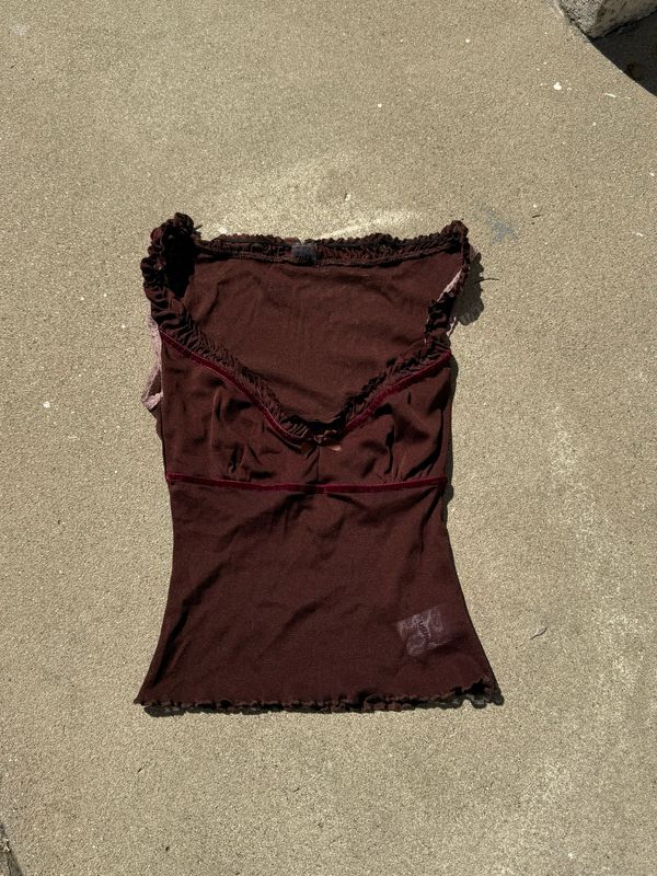 unit brown mesh cami