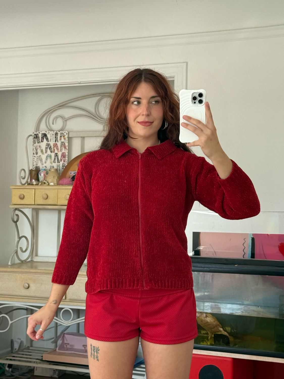 chenille zip up