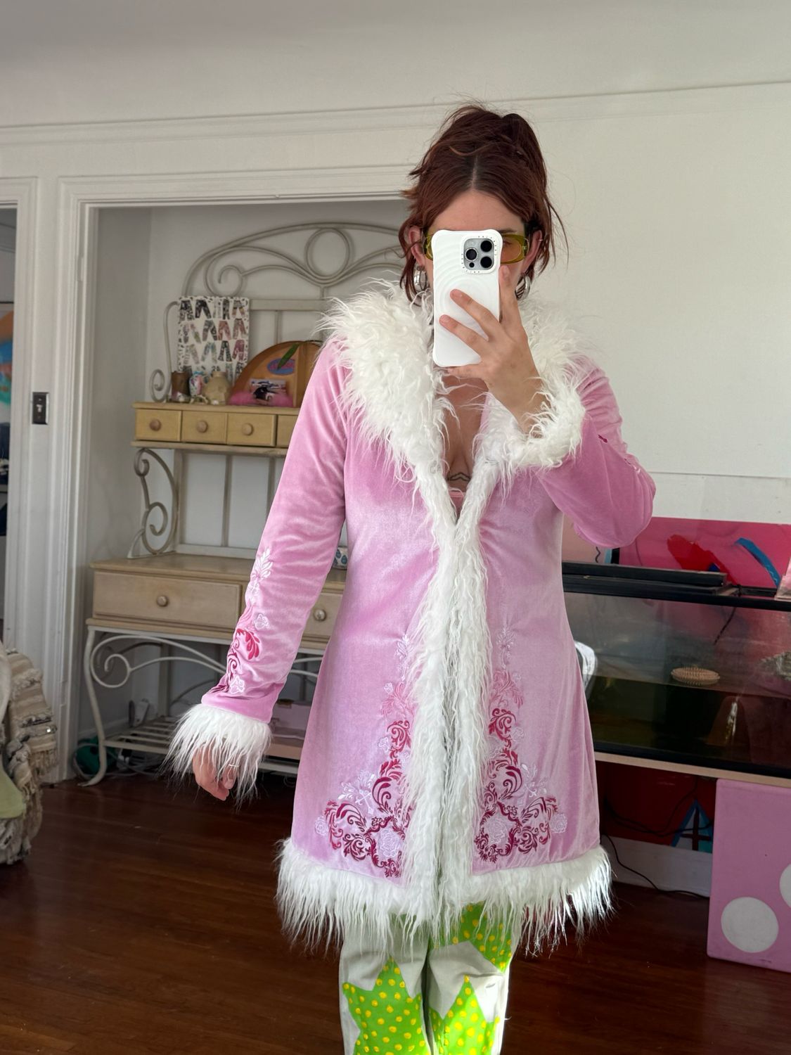 dollskill velvet fur coat