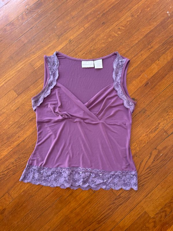 y2k purple lace tank