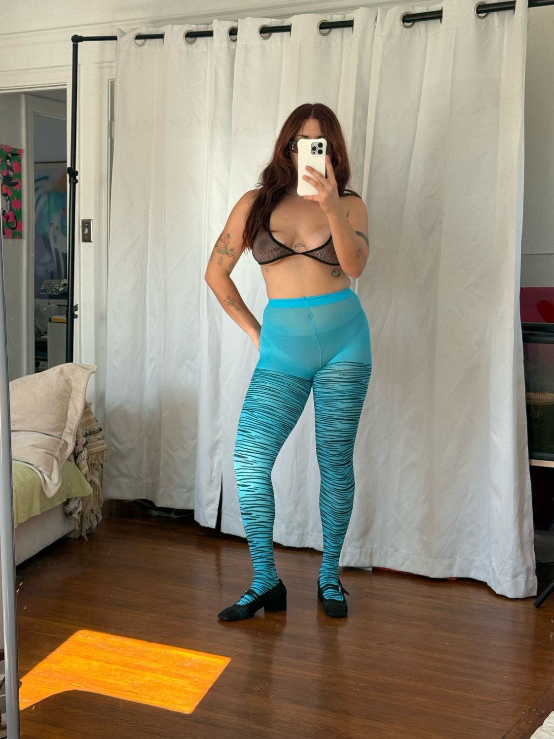 blue zebra tights