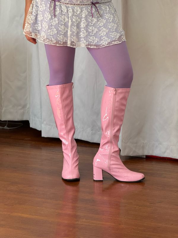 pink gogo boots (size 10)