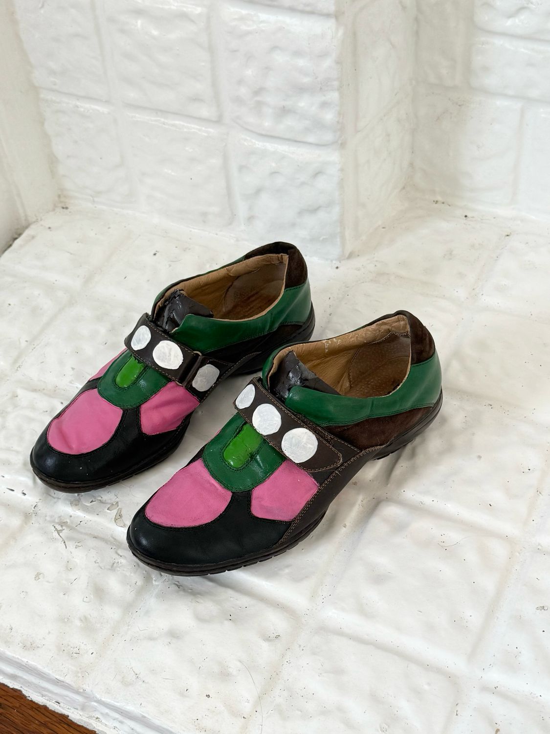 hand painted flower loafers