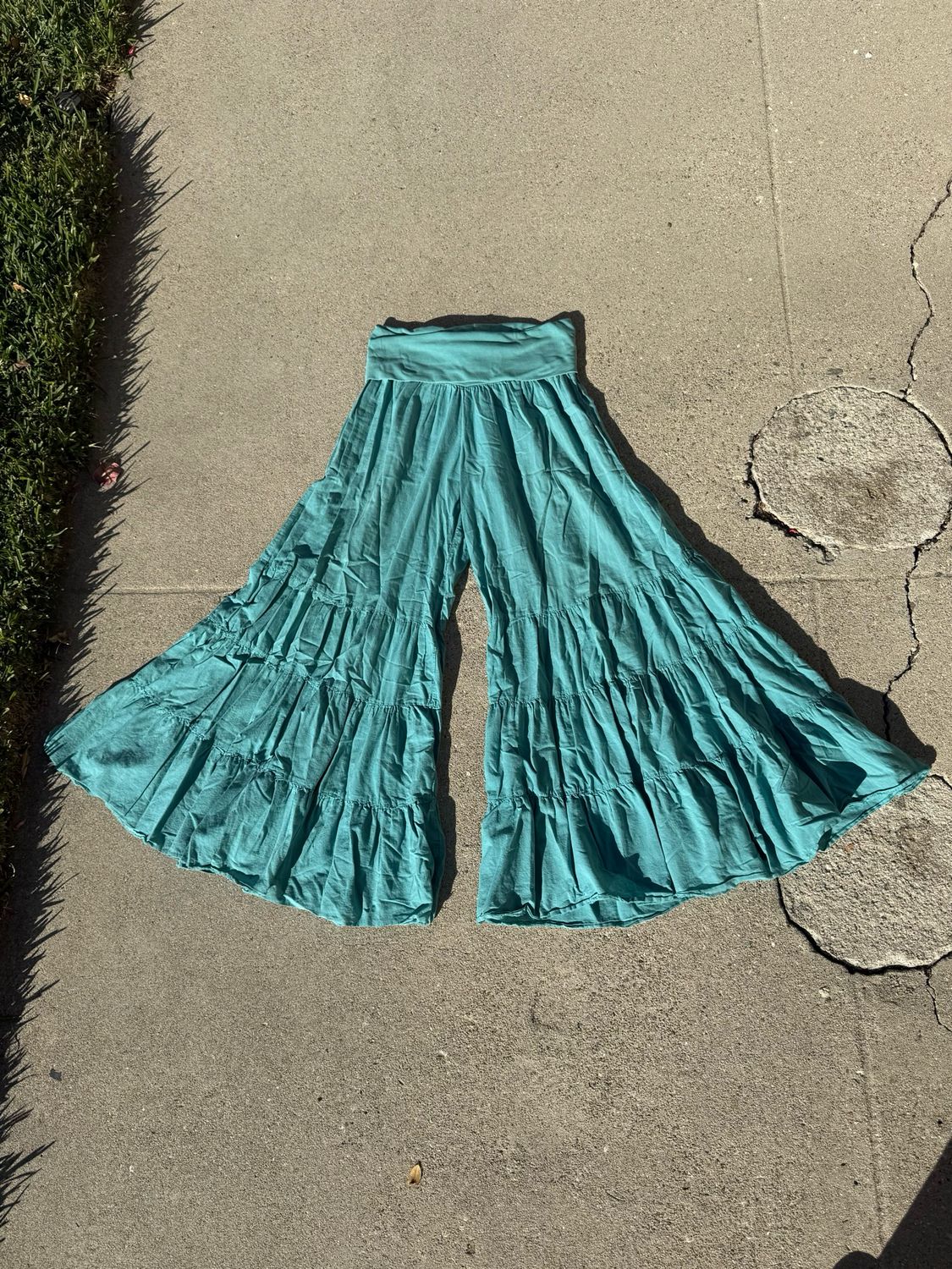 foldover boho ruffle pants