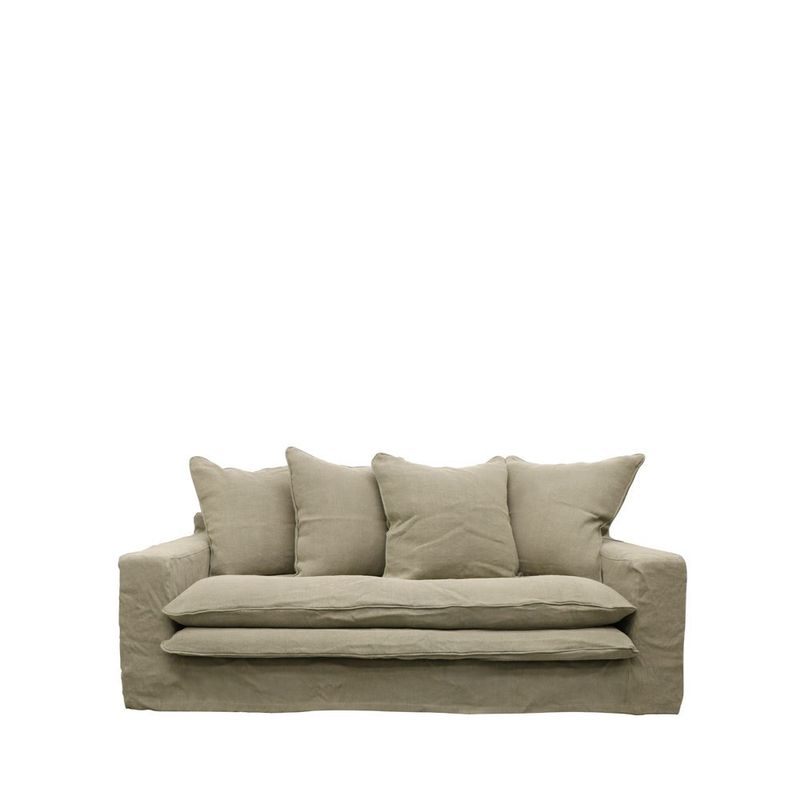Keely Slipcover S sofa 2 seater- Khaki
