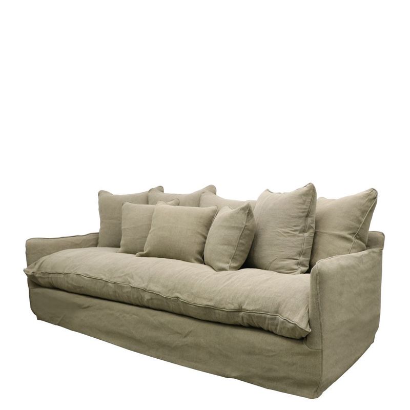 Lotus Slipcover Sofa 3 seater- Khaki