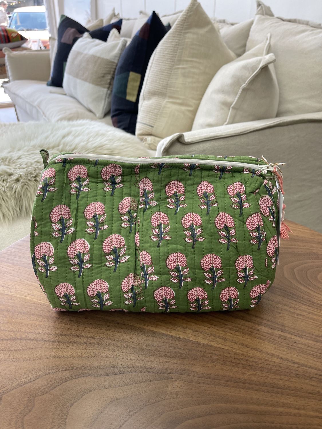 Toilet Bag- Green Flowers