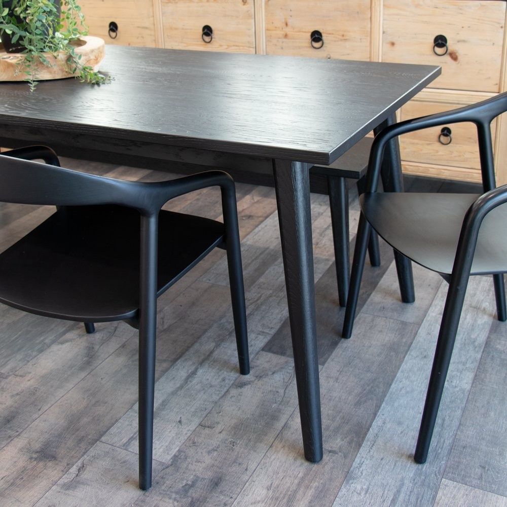 Vaasa Oak Dining Table- Matte Black 180cm