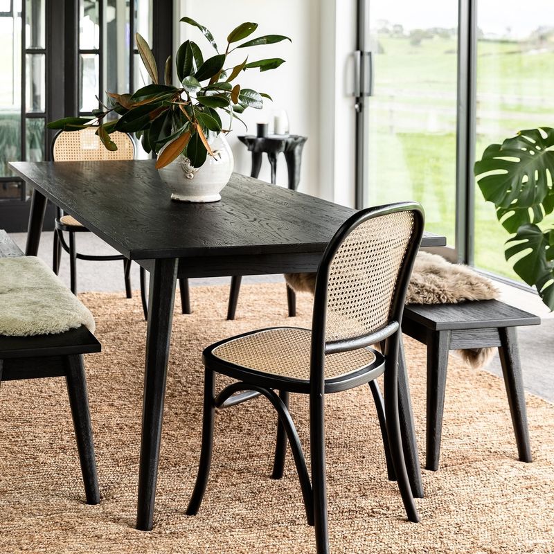 Vaasa Oak Dining Table- Matte Black 220cm