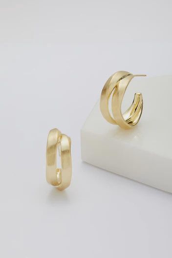 Hannah Hoop- Brushed Gold