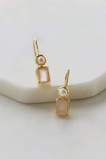Willow Earring- Rose Quartz