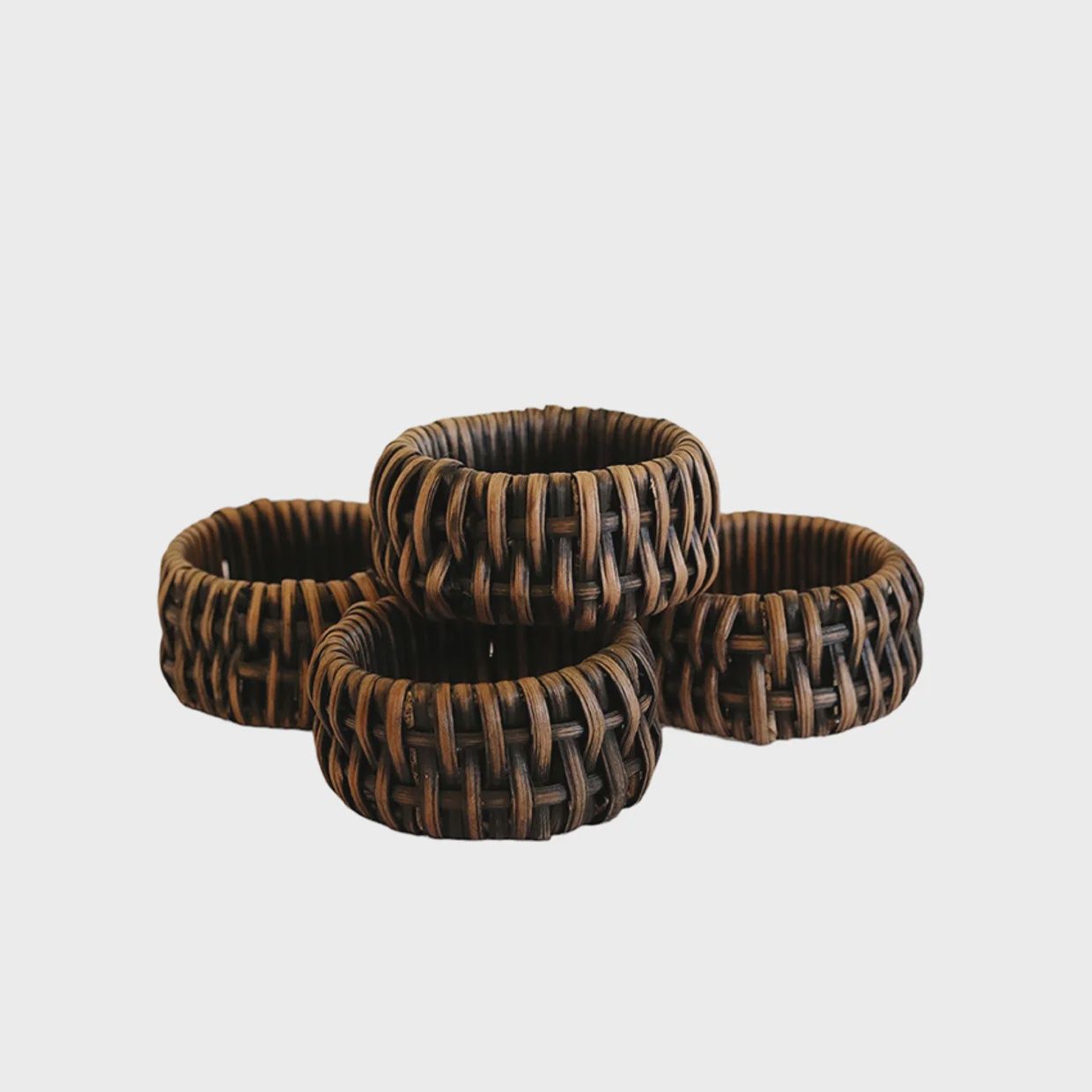 Bermuda Napkin Ring- Walnut Rattan