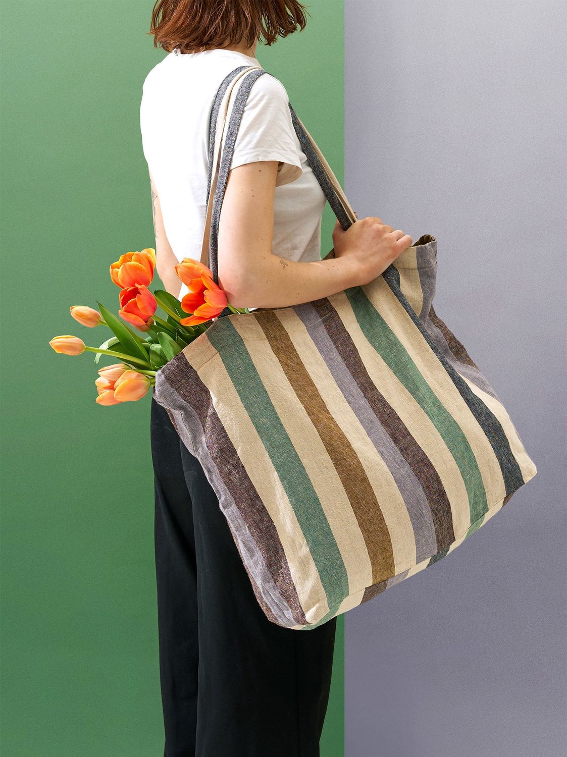 Marra Stripped Market Bag- Multi