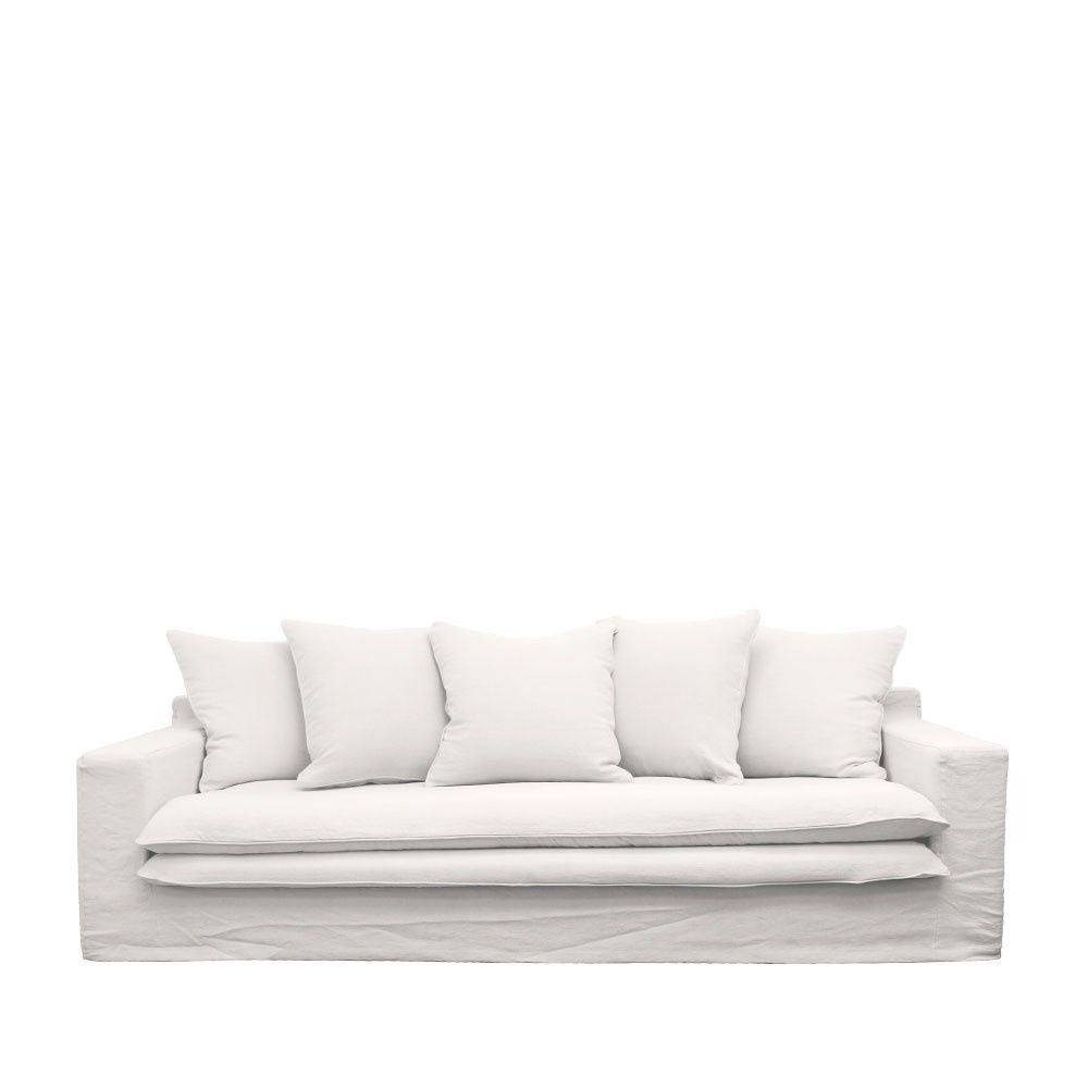 Keely Slipcover Sofa 3 Seater- White