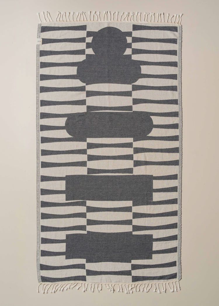 Totem Turkish Beach Towel- Black