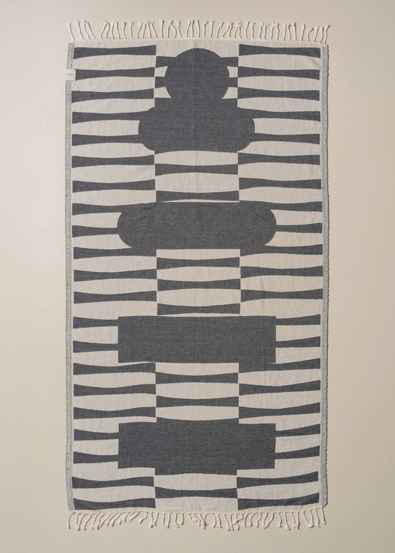 Totem Turkish Beach Towel- Black