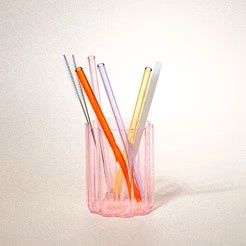 Doris Glass Straws- Peach