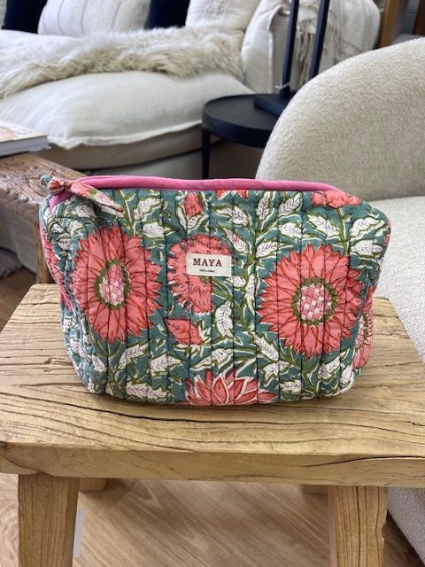 Toilet Bag- Pink/Green