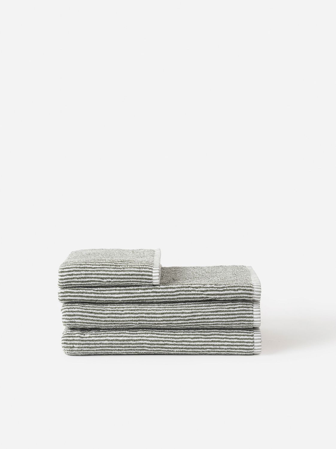 Stripe Cotton Bath Mat, Colour: Olive