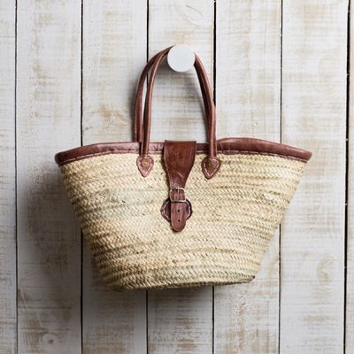 French Market Basket W Leather Buckle