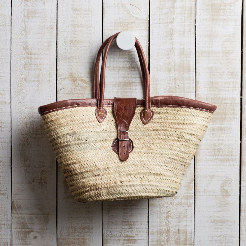 French Market Basket W Leather Buckle