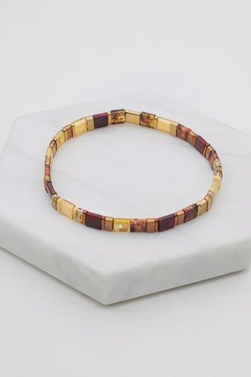 Tile Bracelet- Burnt Amber