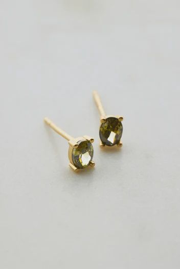 Oval Crystal Stud
