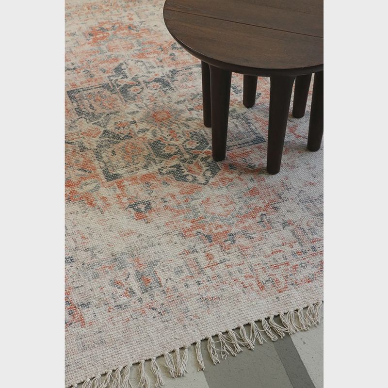 Kashan Style Stonewashed Rug- Apricot