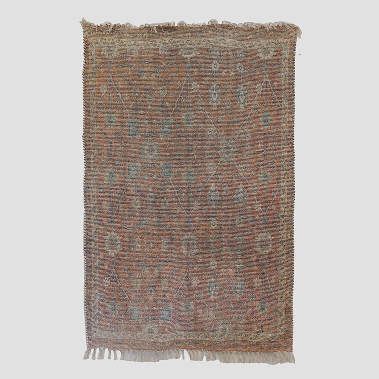 Persian Style Rug- Terracotta &amp; Green