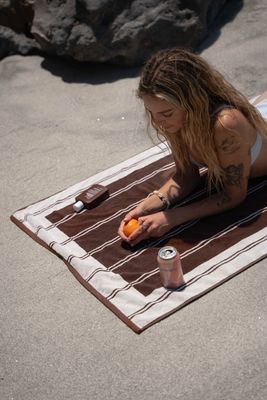 Twin Stripe Towel Chocolate