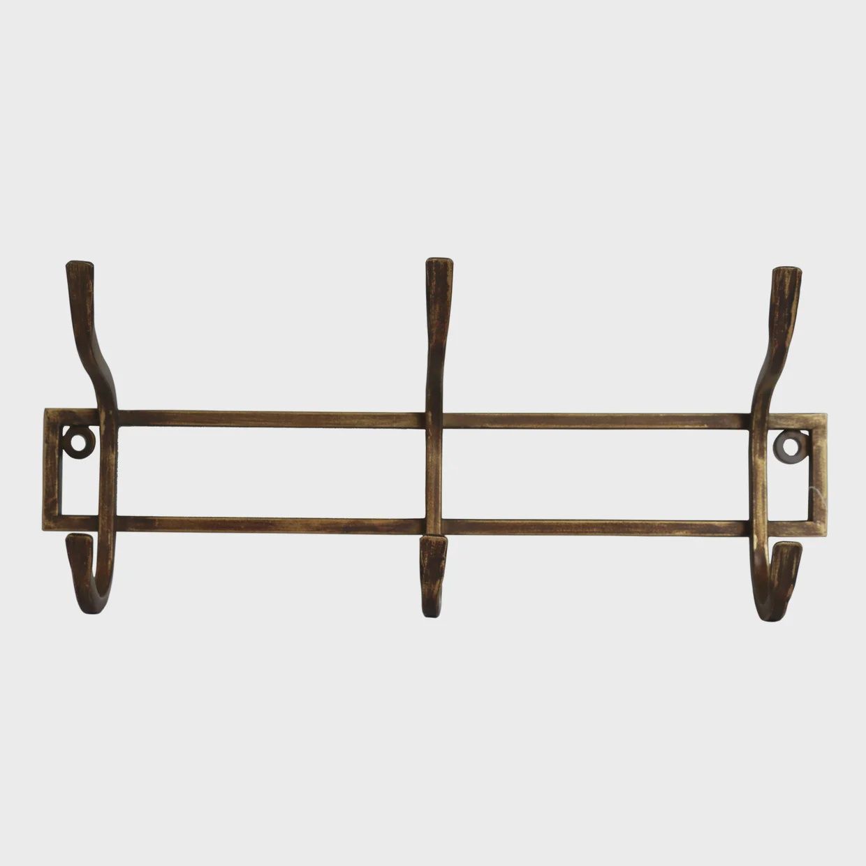 Three Hook Antique Brass Finish
