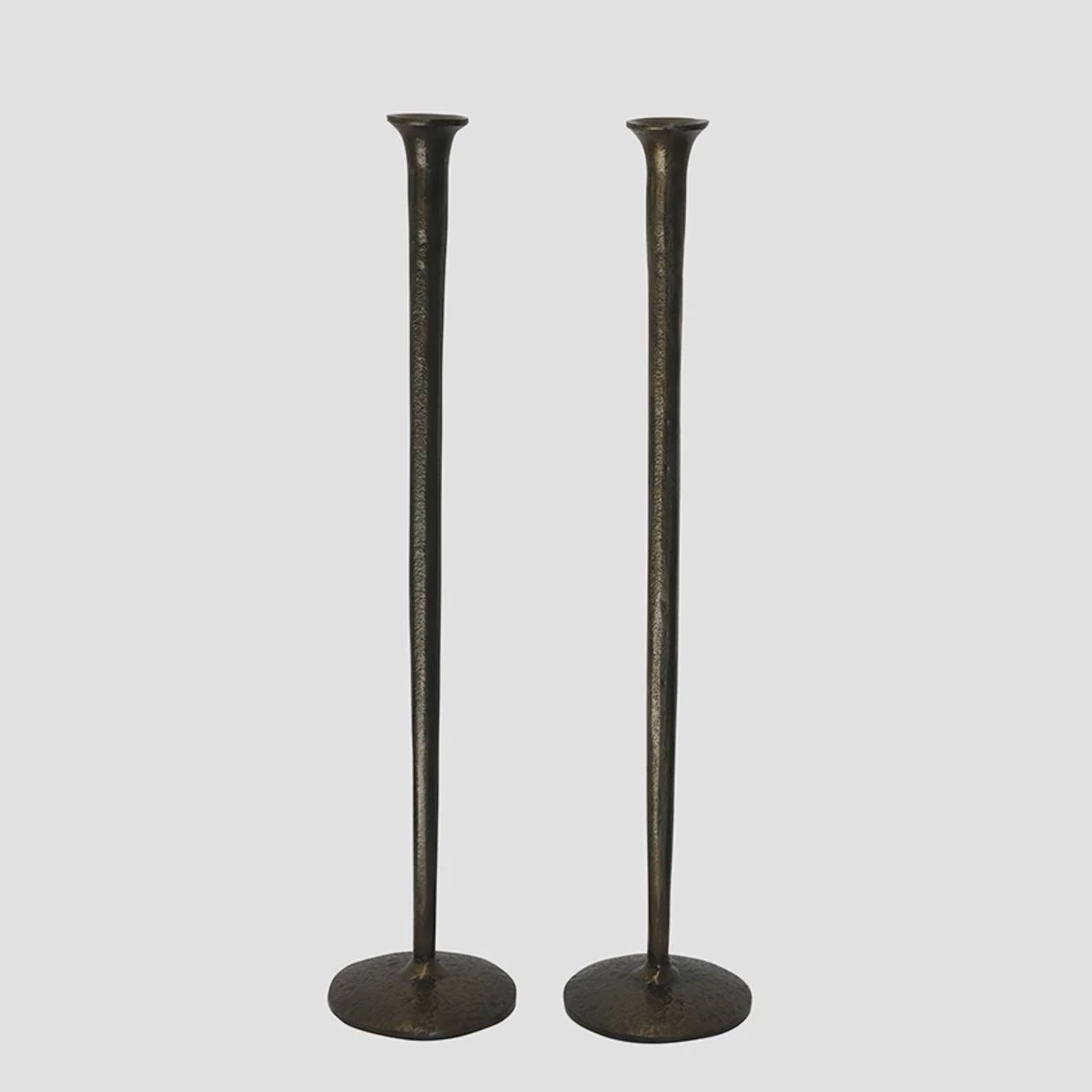 Forged Organic Style Medium Candlestick-S/2