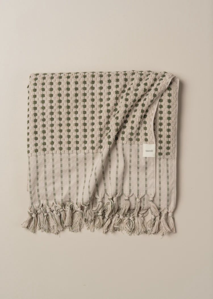 Chickpea Bath Sheet Stone/Olive