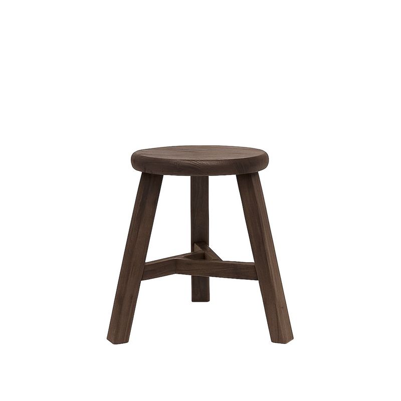 Parq Round Stool Walnut/Black