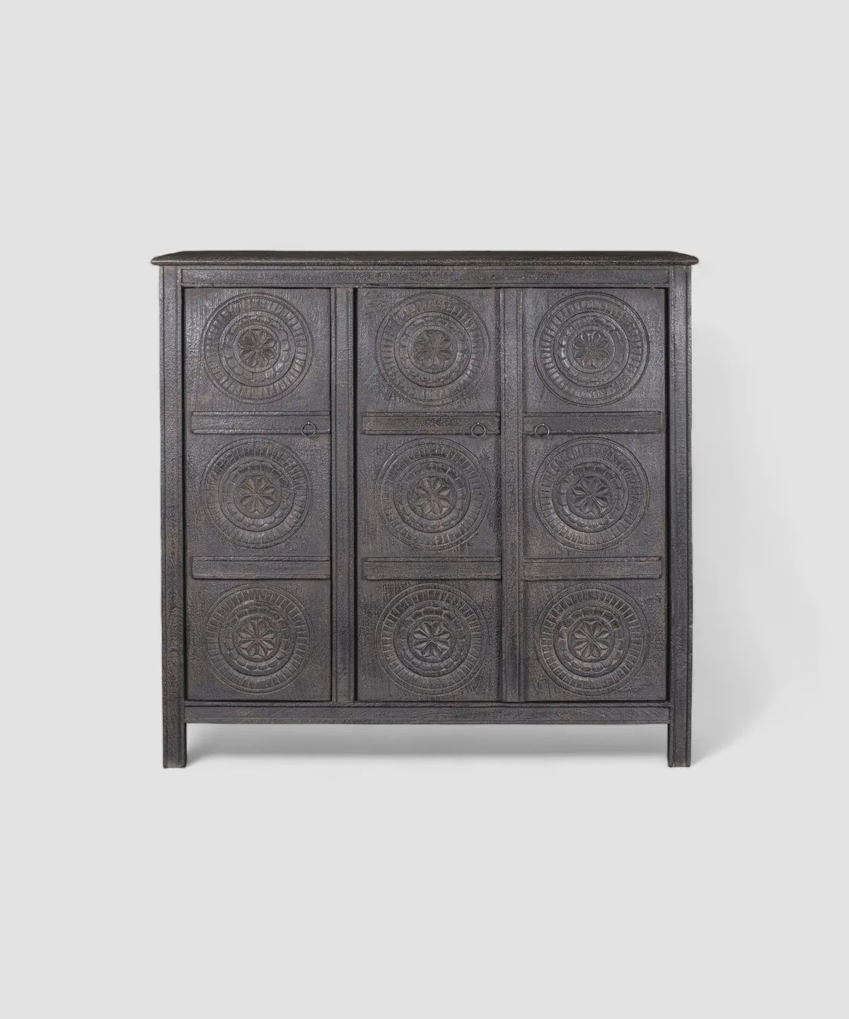 Theron Carved Black Cabinet