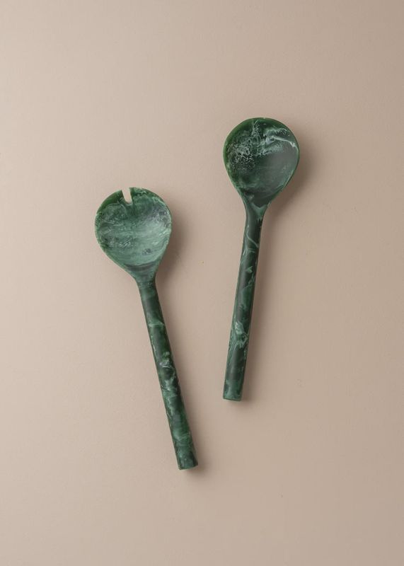 Resin Salad Servers Jade