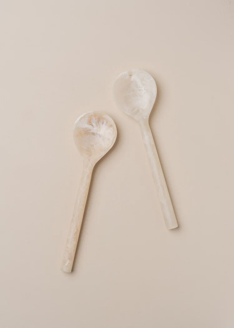 Resin Salad Servers Shell