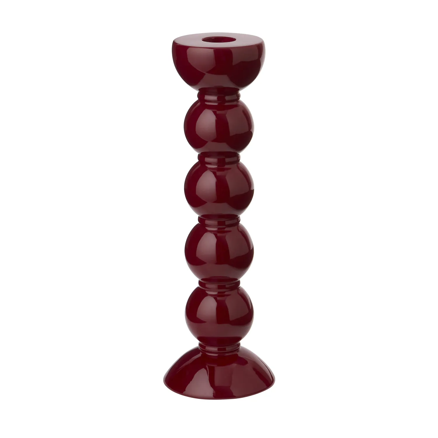 Bobbin Candlestick 24cm, Colour: Cherry