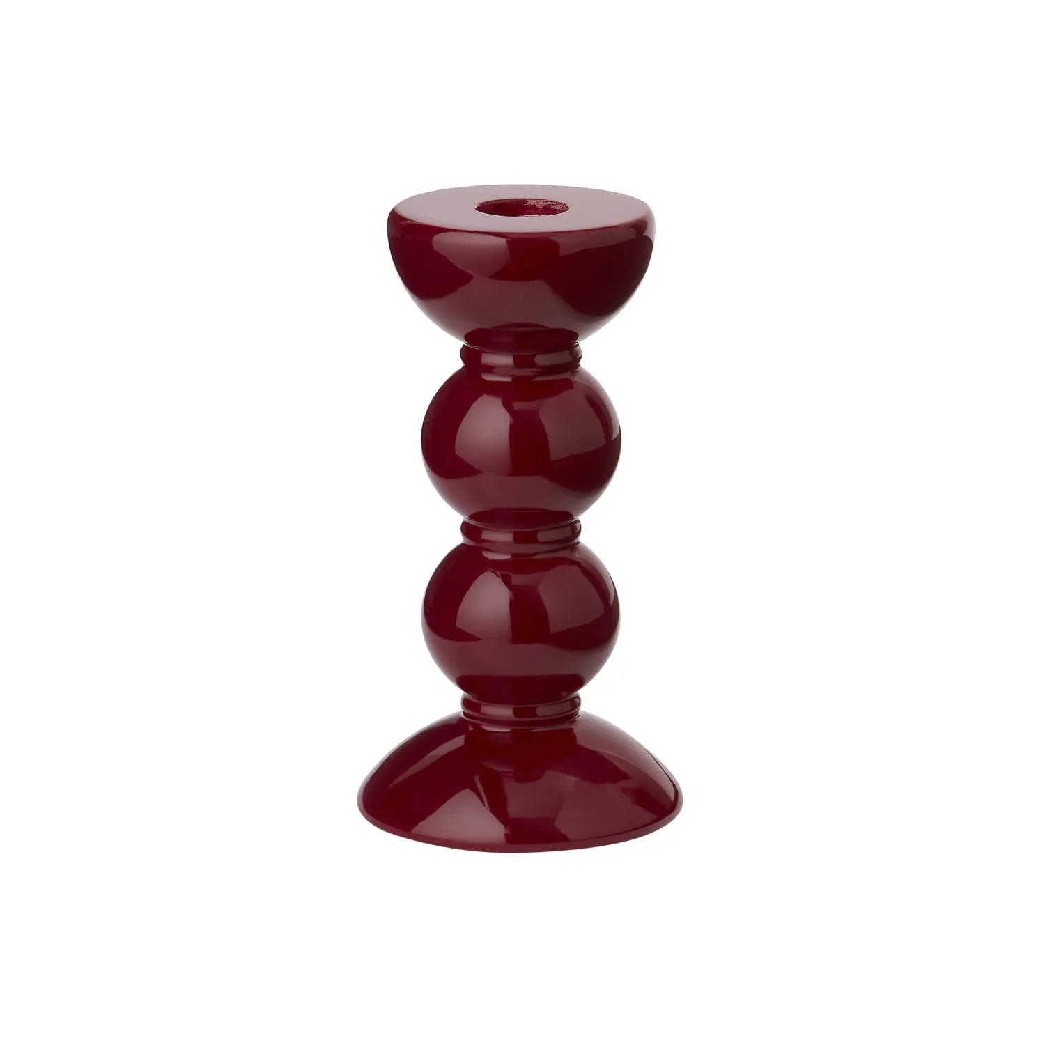 Bobbin Candlestick 14cm, Colour: Cherry