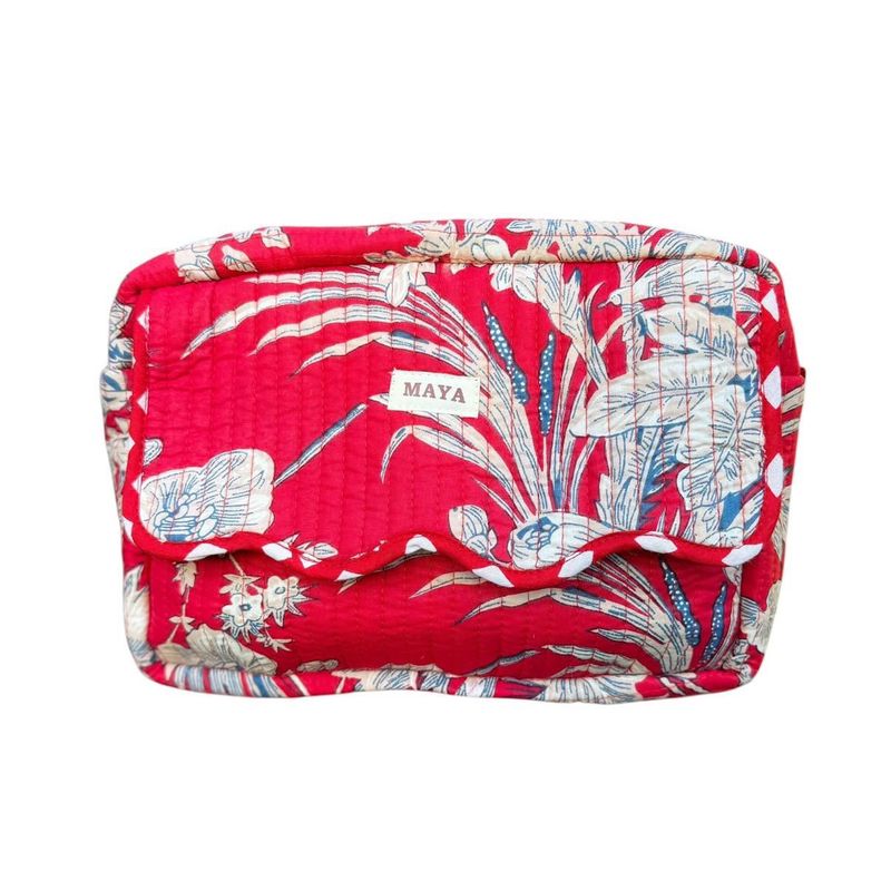 Wavy Red Floral Toiletry