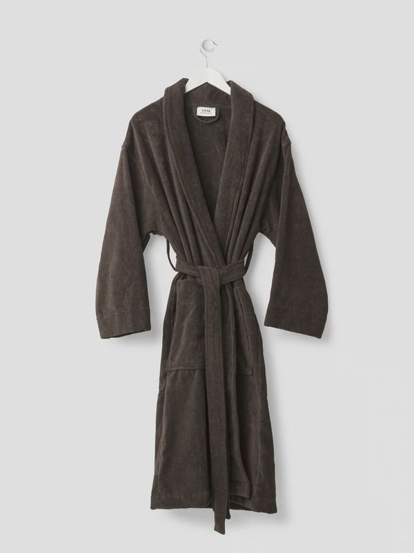 Velour Cotton Robe Cocoa