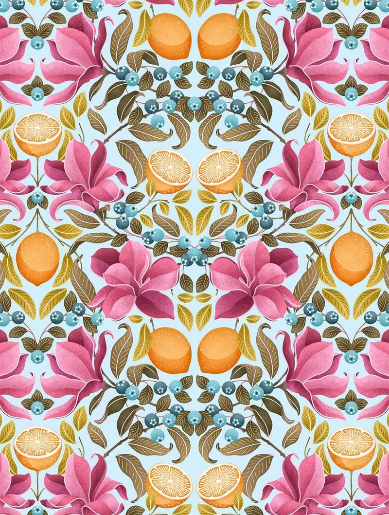 Lemons &amp; Magnolia - Tea Towel